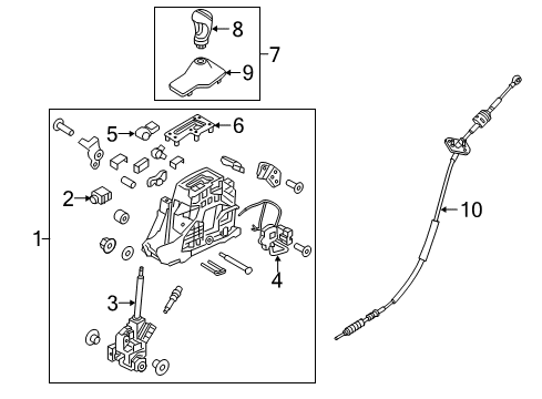 2017 Genesis G80 Shift Interlock Transmission Gear Shifter Shift Control Cable Diagram for 46790-B1400