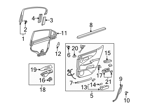 2009 Lexus LS460 Rear Door Curtain Sub-Assy, Rear RH Diagram for 65907-50022-C0
