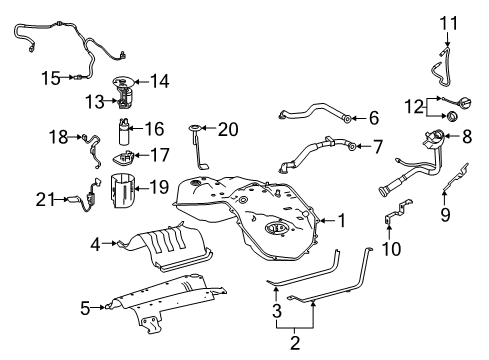 2021 Lexus LC500 Fuel Supply Pipe Sub-Assembly, Fuel Diagram for 77201-11130