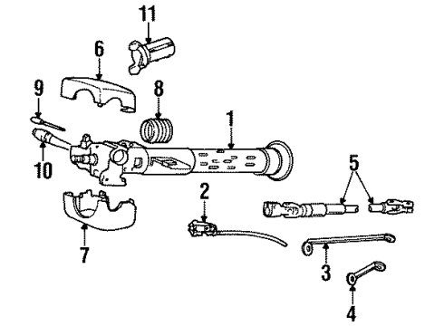 1995 Jeep Cherokee Steering Column & Wheel, Steering Gear & Linkage, Shroud, Switches & Levers Cable Park INTERLOCK COMPL Diagram for 52077992