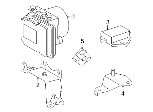 2010 Toyota Venza Anti-Lock Brakes Actuator Mount Bracket Diagram for 44590-0T010