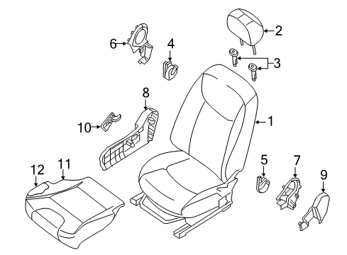 2017 Nissan Sentra Passenger Seat Components Pad Front Seat Cushion Diagram for 87311-9AM2A