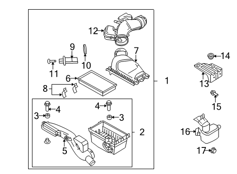 2010 Ford Fusion Filters Air Cleaner Grommet Diagram for F6ZZ-17C431-AA