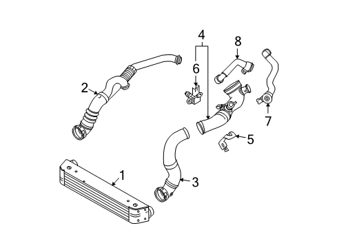 2010 BMW 528i Intercooler Charge-Air Duct Diagram for 13717600010