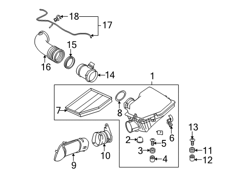 2004 BMW 645Ci Filters Intake Duct Diagram for 13717521019