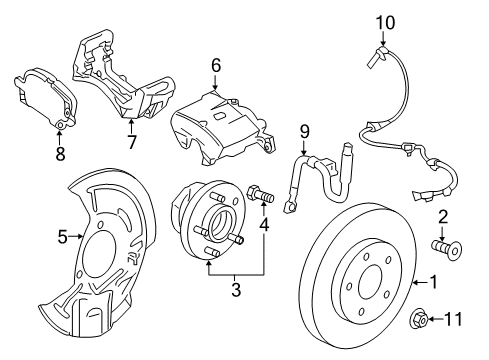 2020 GMC Terrain Front Brakes Caliper Support Diagram for 13510295