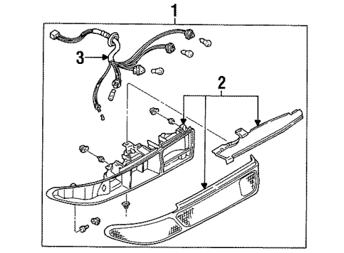 1996 Ford Probe Combination Lamps Signal Lamp Bulb Diagram for FO2Z-13466-B