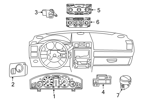 2006 Chrysler 300 Instruments & Gauges Cluster-Instrument Panel Diagram for 5029788AC