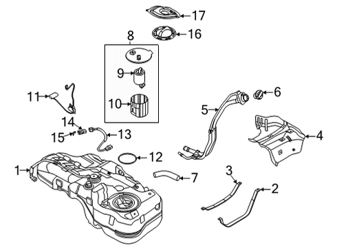 2021 Kia Seltos Fuel Supply Cup Assembly-Reservoir Diagram for 31116Q5000