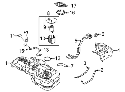 2021 Kia Seltos Fuel Supply Hose-Fuel Filler Diagram for 31036-J9500