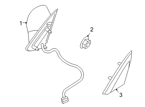 2008 Chrysler PT Cruiser Outside Mirrors Door Mirror Right Diagram for 5067272AC