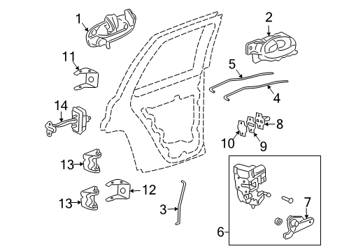 2008 Chevrolet Trailblazer Rear Door - Lock & Hardware Handle, Outside Diagram for 19120100