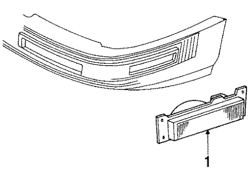 1990 Buick Riviera Front Lamps - Side Marker Lamps Lamp Asm-Front Side Marker & Cornering Diagram for 5975307