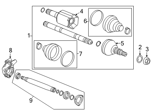 2018 Chevrolet Impala Drive Axles - Front Bracket Diagram for 13368407