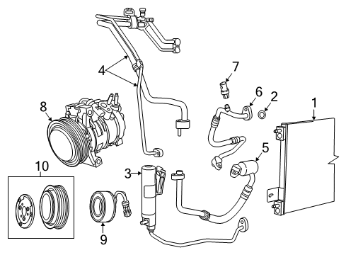 2017 Jeep Patriot A/C Condenser, Compressor & Lines Transmission Oil Cooler Diagram for 68004297AA