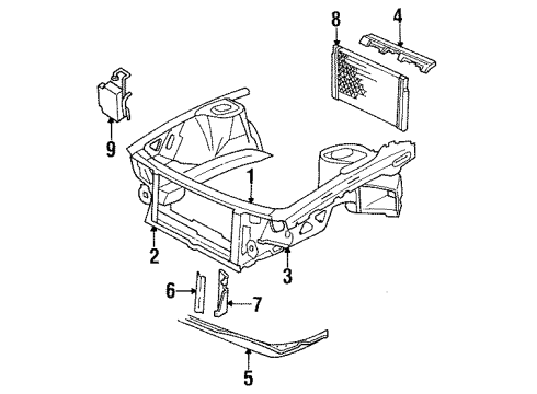 1991 Cadillac DeVille Radiator & Components, Radiator Support Radiator Outlet Hose Diagram for 25559442