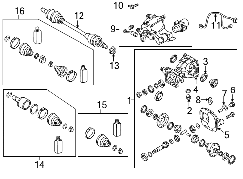 2016 Hyundai Santa Fe Sport Axle & Differential - Rear Harness - 4WD Coupling Diagram for 478913B520