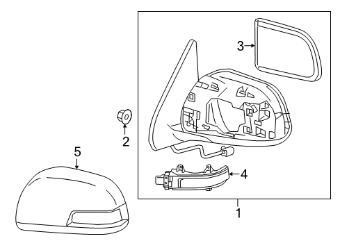 2020 Toyota Tacoma Mirrors Mirror Cover Diagram for 87945-04060-C2