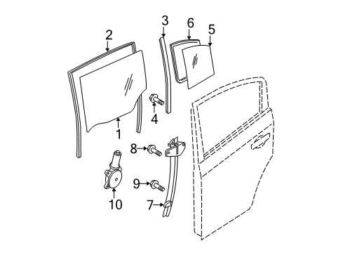 2009 Nissan Sentra Rear Door Glass Run-Rear Door Window, LH Diagram for 82331-ET000