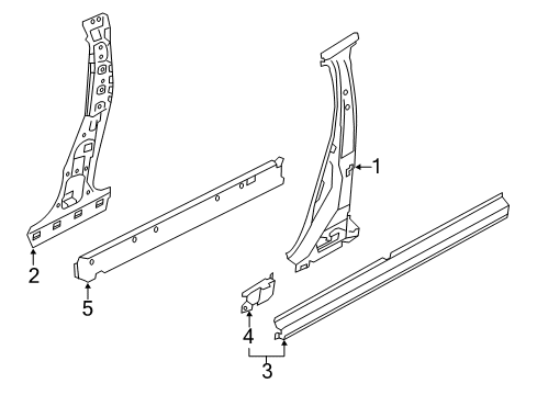 2020 Nissan Rogue Center Pillar & Rocker SILL Inner LH Diagram for G6451-4BAAA