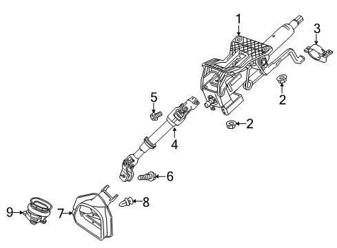 2014 Cadillac SRX Steering Column, Steering Wheel Intermediate Steering Shaft Assembly Diagram for 22828131