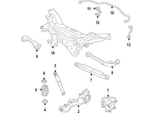 2018 Nissan Rogue Sport Rear Suspension Components, Upper Control Arm, Stabilizer Bar Spring-Rear Suspension Diagram for 55020-4CE2C