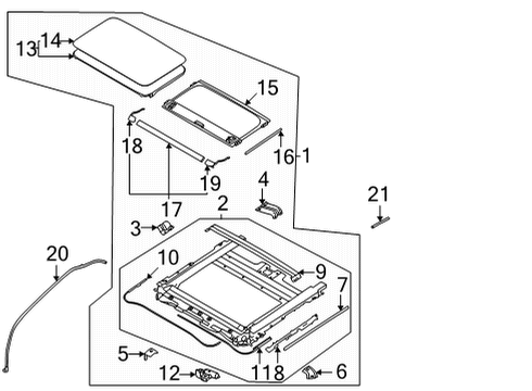 2022 Kia Carnival Sunroof Cover-SUNROOF DECORA Diagram for 81661A9000