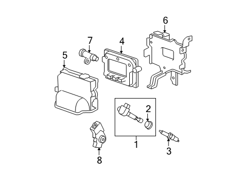 2011 Acura MDX Powertrain Control Bracket Complete, Ecu Diagram for 37821-RYE-A10