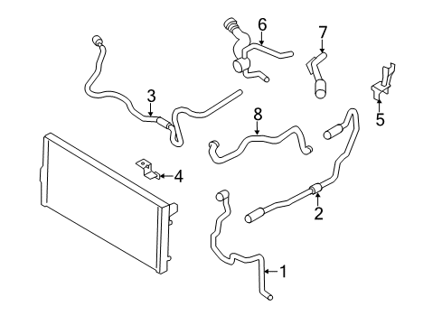 2013 BMW 740i Hoses, Lines & Pipes Bracket, Coolant Hose Diagram for 17127583106