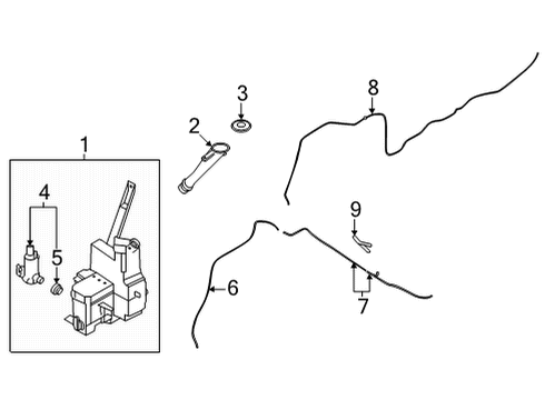 2021 Nissan Rogue Washer Components Packing Washer Motor Diagram for 28921-KA10A