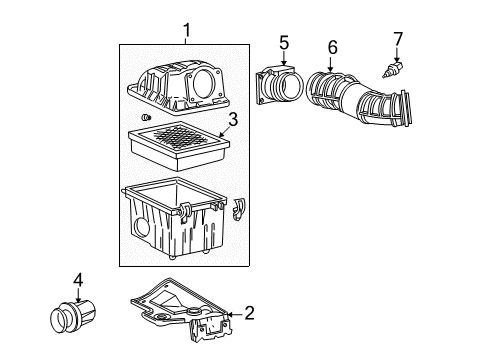 2002 Ford Explorer Sport Trac Powertrain Control Air Cleaner Assembly Diagram for 2L2Z-9600-A