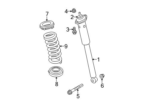 2009 Dodge Charger Shocks & Components - Rear Rear Coil Spring Diagram for 4895332AF