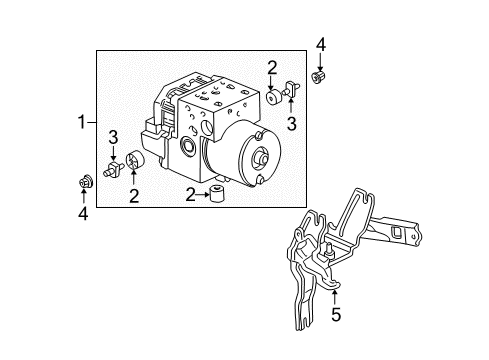 2003 Honda Civic ABS Components Bracket, Modulator Diagram for 57115-S5B-000