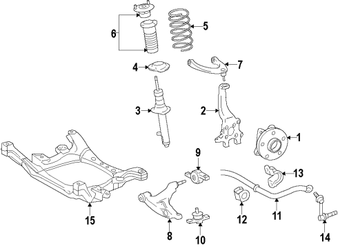 2013 Lexus IS F Front Suspension Components, Lower Control Arm, Upper Control Arm, Ride Control, Stabilizer Bar ABSORBER Set, Shock Diagram for 48520-09Y90