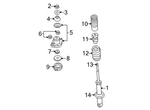 2010 Jeep Compass Struts & Components - Rear Rear Coil Spring Diagram for 5105982AC