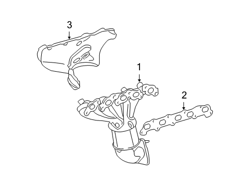 2007 GMC Canyon Exhaust Manifold Exhaust Manifold Diagram for 12655846