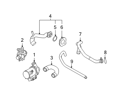 2010 BMW 528i Water Pump Gasket Diagram for 11537534880