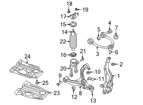 2005 Jeep Grand Cherokee Front Suspension, Lower Control Arm, Upper Control Arm, Stabilizer Bar, Suspension Components Screw-HEXAGON Head Diagram for 6507668AA