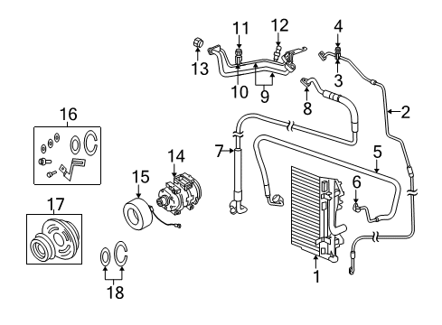 2006 Dodge Magnum A/C Condenser, Compressor & Lines Gasket-A/C Line Diagram for 5161761AA