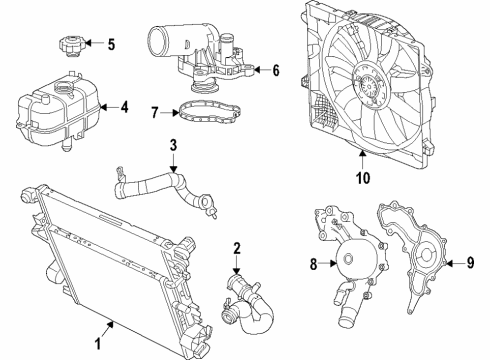 2021 Jeep Gladiator Cooling System, Radiator, Water Pump, Cooling Fan Radiator Cooling Diagram for 68272755AD