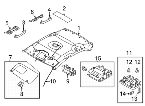2021 Hyundai Elantra Interior Trim - Roof Lamp Assembly-Room Diagram for 92850-AA000-NNB