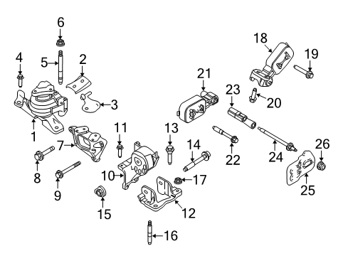 2010 Lincoln MKT Engine & Trans Mounting Bracket Bolt Diagram for -W713156-S439