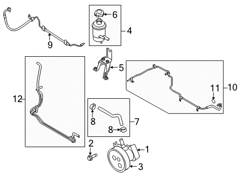 2009 Kia Borrego P/S Pump & Hoses, Steering Gear & Linkage Bracket Assembly-Power Steering Oil Diagram for 572202J000