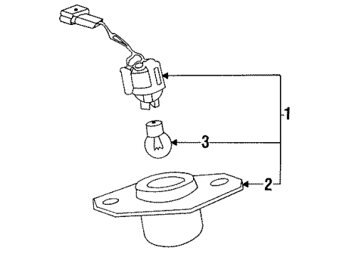 1994 Hyundai Elantra Bulbs Lamp Assembly-License Plate Diagram for 92501-28050