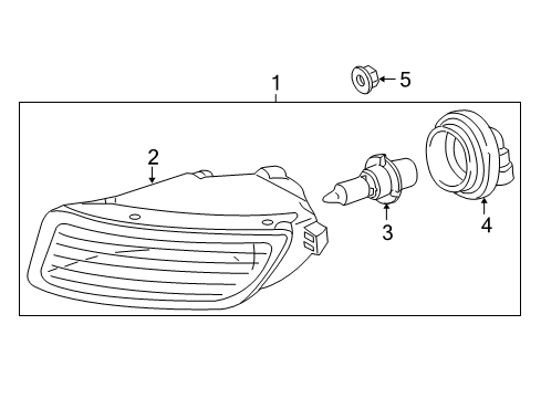 2003 Toyota Corolla Fog Lamps Lens & Housing Diagram for 81210-02060