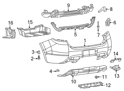 2014 Dodge Dart Rear Bumper Shield-Close Out Panel Diagram for 68217070AA