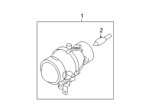 2005 Hyundai Elantra Bulbs Front Passenger Side Fog Light Assembly Diagram for 92202-2D500
