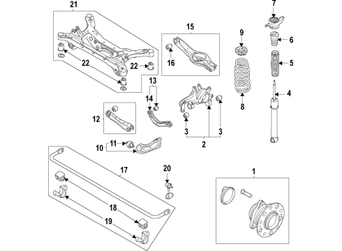 2021 Kia K5 Rear Suspension, Lower Control Arm, Upper Control Arm, Stabilizer Bar, Suspension Components Bracket-Stabilizer Bar Diagram for 54815-G6000