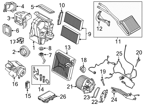 2018 Mini Cooper Countryman A/C Evaporator & Heater Components Fine Dust Filter Set Diagram for 64316835406