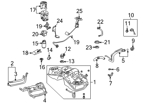 2002 Lexus LS430 Filters Hose, Fuel Tank To Filler Pipe Diagram for 77213-50020